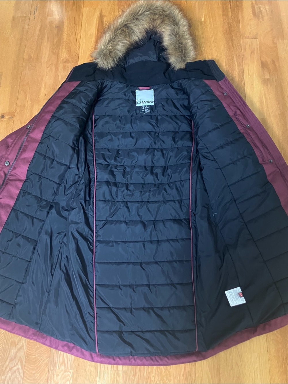 Ripzone Women's Purple Hooded Parka Coat with Faux-Fur Trim - Picture 7 of 11